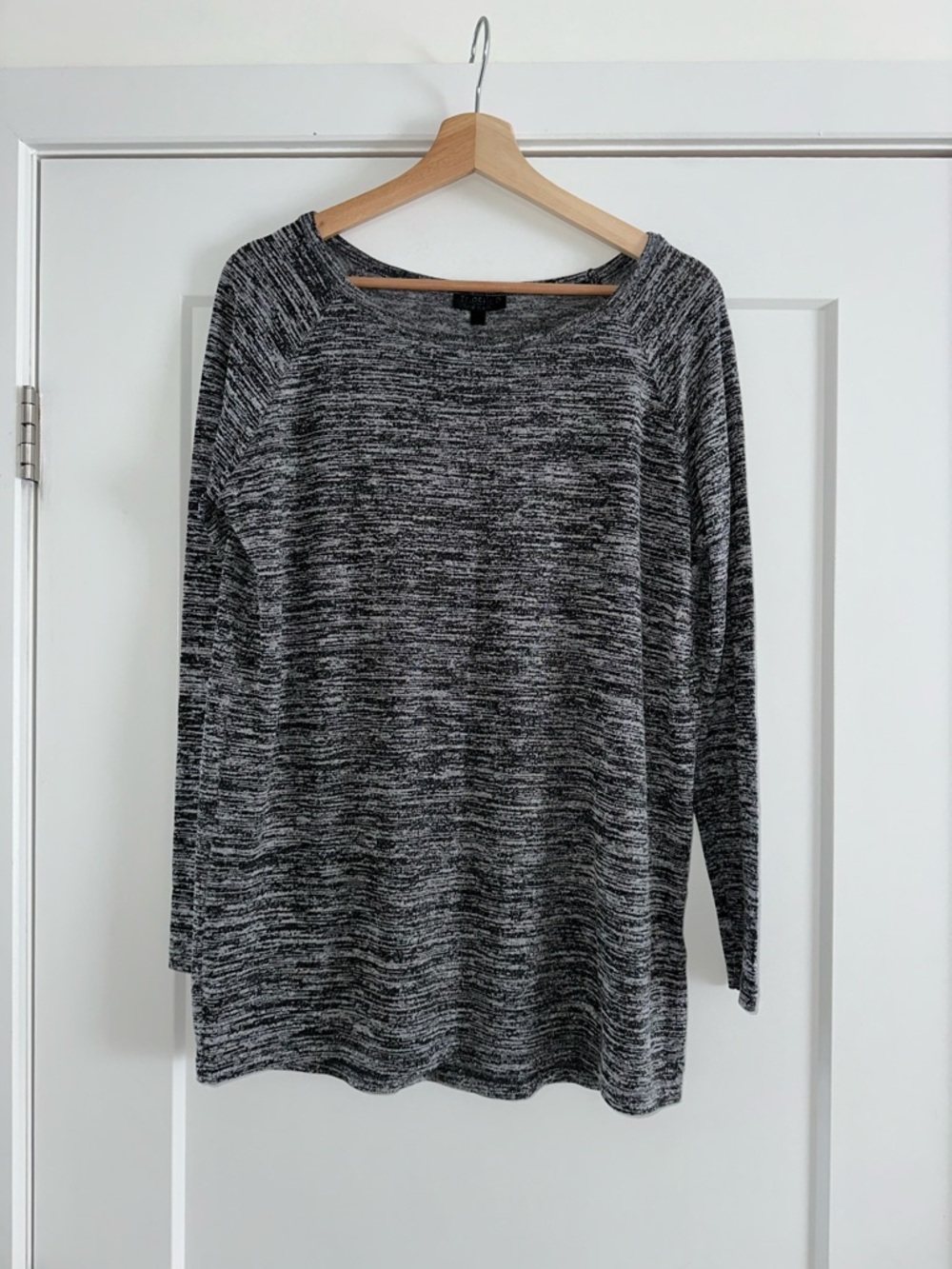 Topshop Gray Marled Long Sleeve Knit Top Size US 4